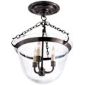 Country Semi-Flush Bell Jar Lantern - Salisbury & Manus