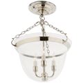 Country Semi-Flush Bell Jar Lantern - Salisbury & Manus