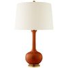 Coy Medium Table Lamp in Cinnabar with Natural Percale Shade - Salisbury & Manus