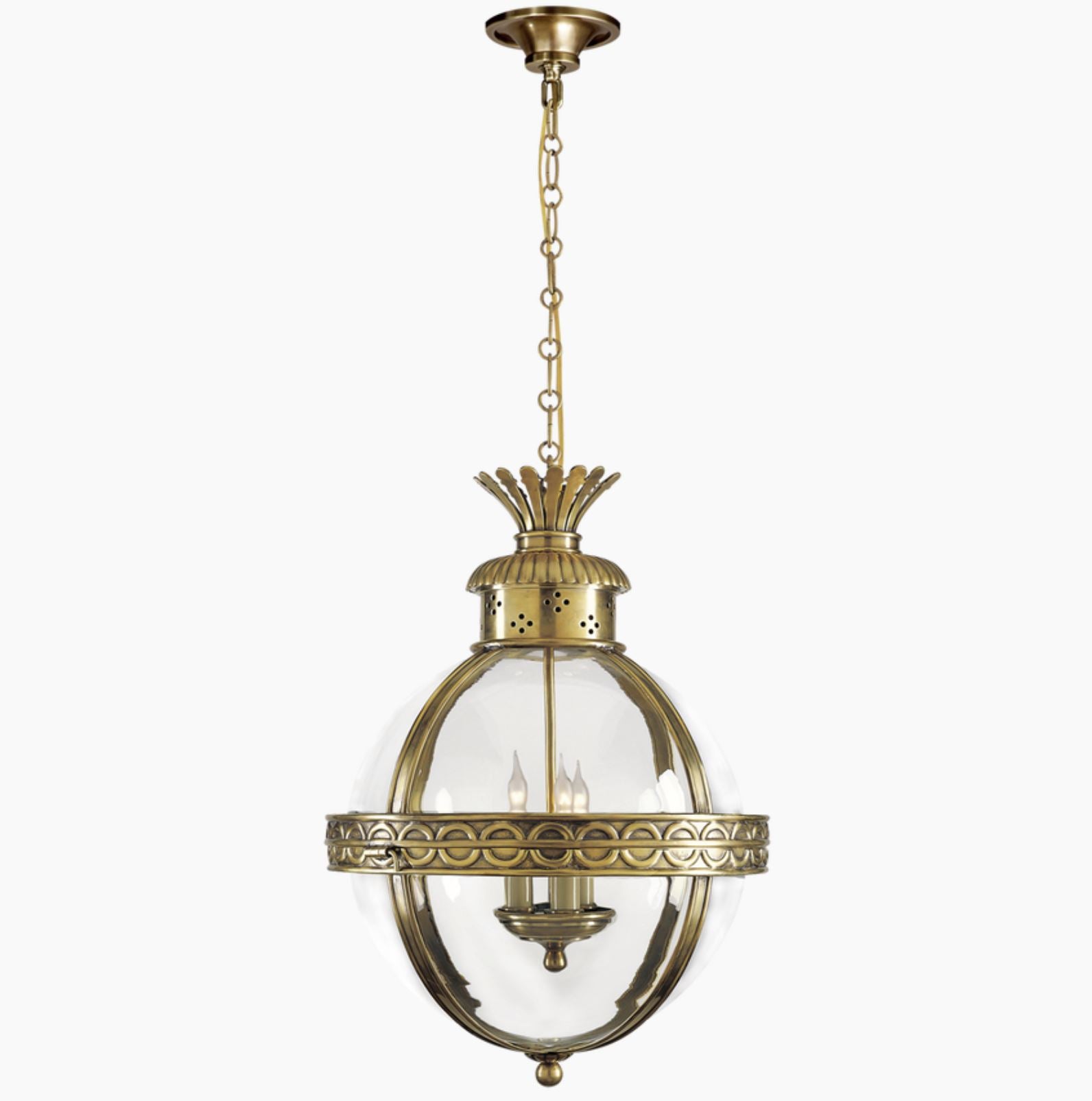 Crown Top Banded Globe Lantern