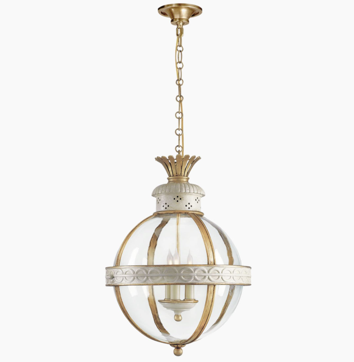 Crown Top Banded Globe Lantern