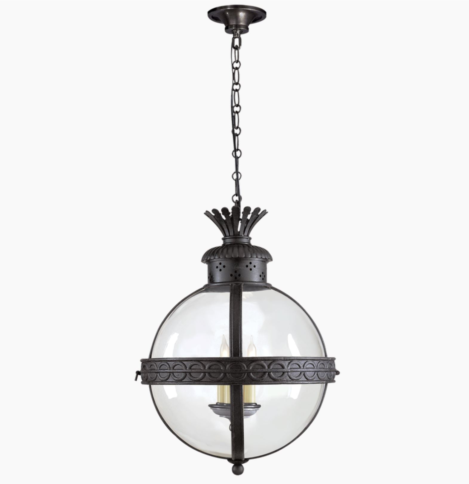 Crown Top Banded Globe Lantern
