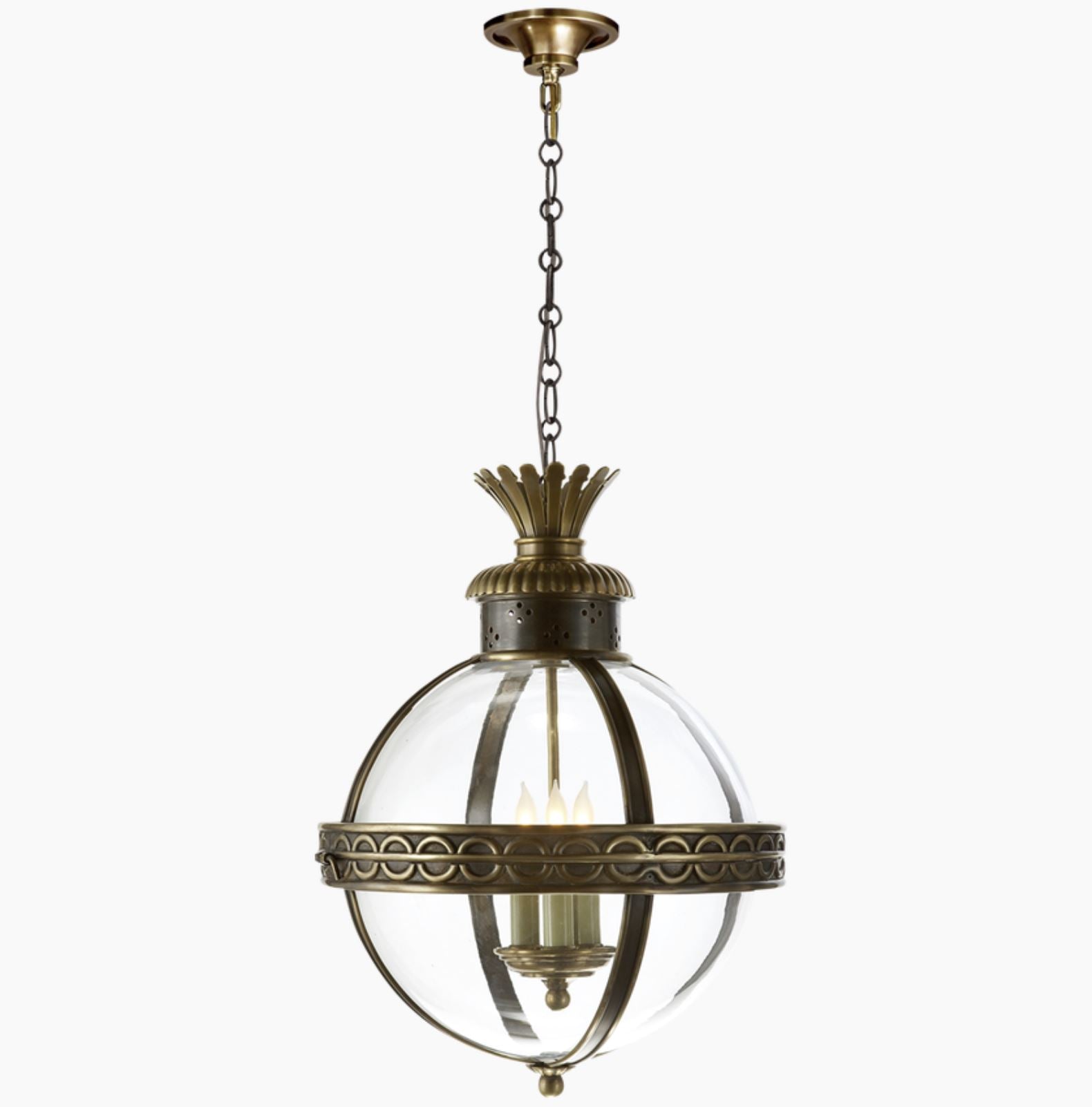 Crown Top Banded Globe Lantern