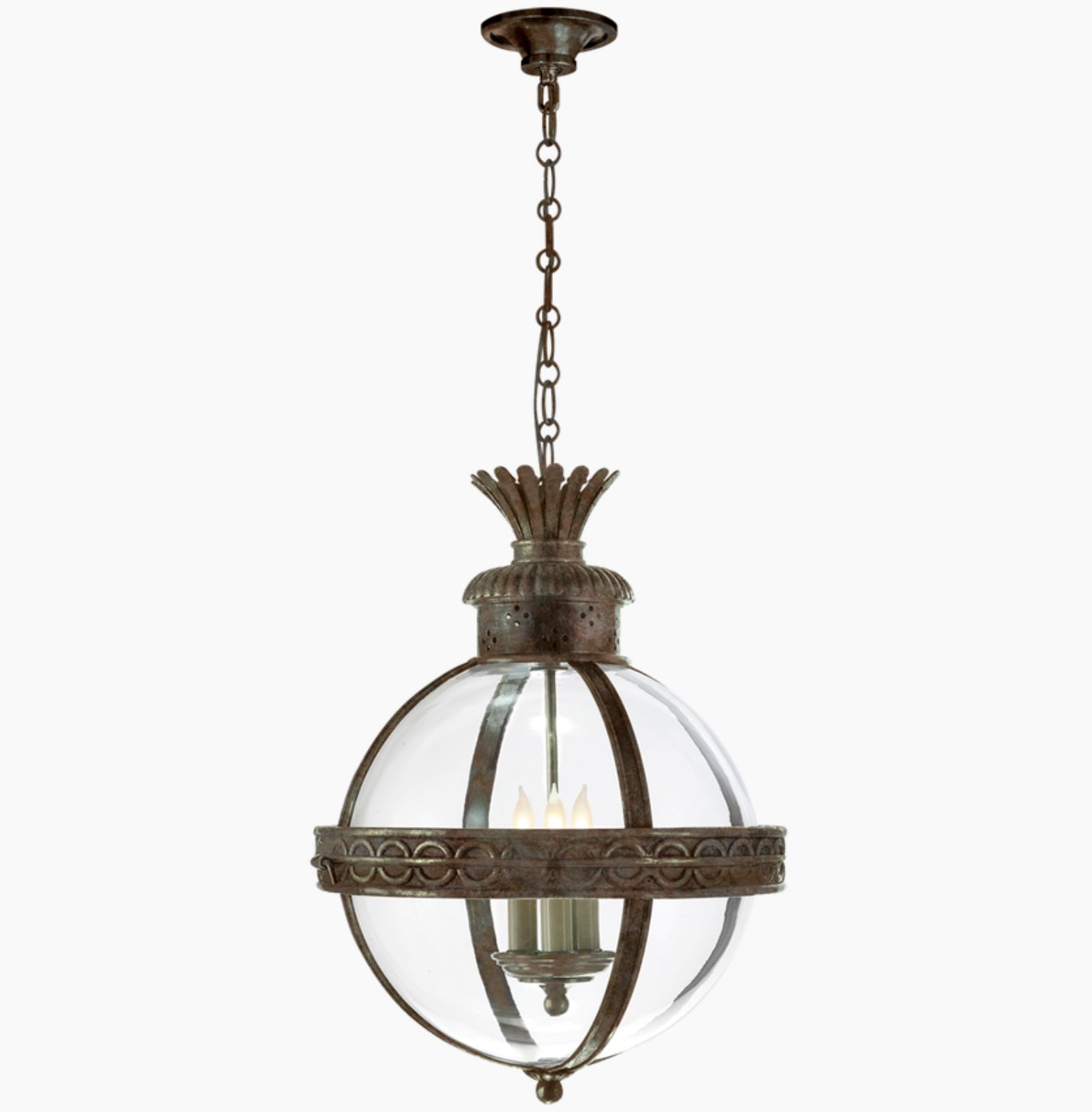Crown Top Banded Globe Lantern