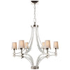 Crystal Cube Large Chandelier in Polished Nickel with Natural Paper Shades - Salisbury & Manus