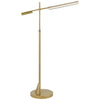 Daley Adjustable Floor Lamp in Natural Brass with Clear Acrylic - Salisbury & Manus