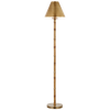 Dalfern Petite Reading Floor Lamp in Waxed Bamboo and Natural Brass with Natural Brass Shade
