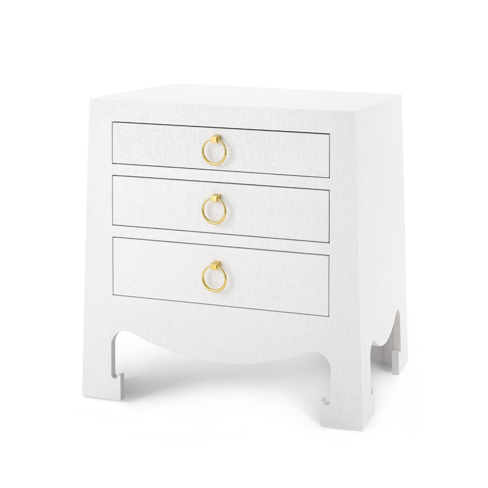DARCY 3-DRAWER SIDE TABLE, CHIFFON WHITE
