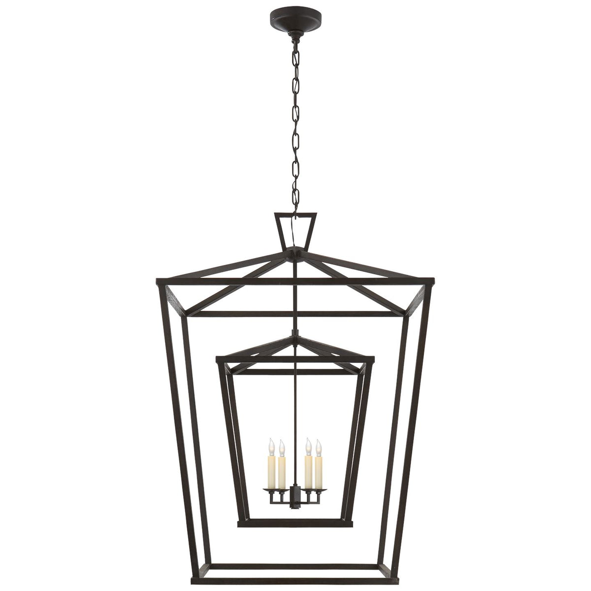 Darlana Extra Large Double Cage Lantern in Aged Iron - Salisbury & Manus