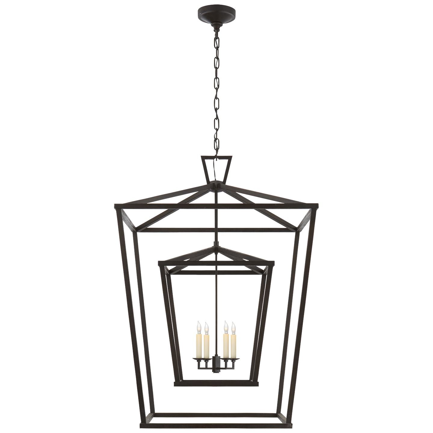 Darlana Extra Large Double Cage Lantern in Aged Iron - Salisbury & Manus