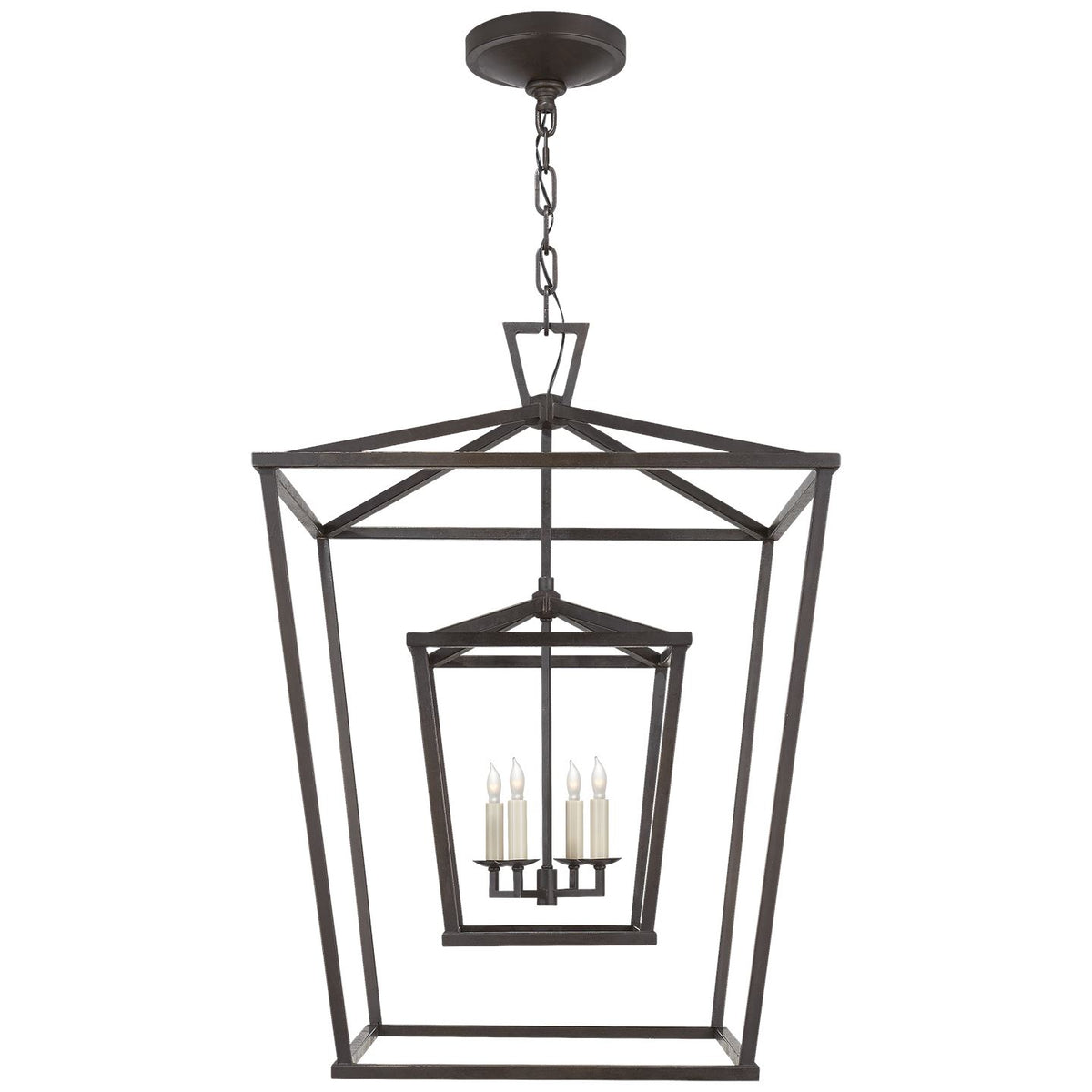 Darlana Large Double Cage Lantern in Aged Iron - Salisbury &amp; Manus