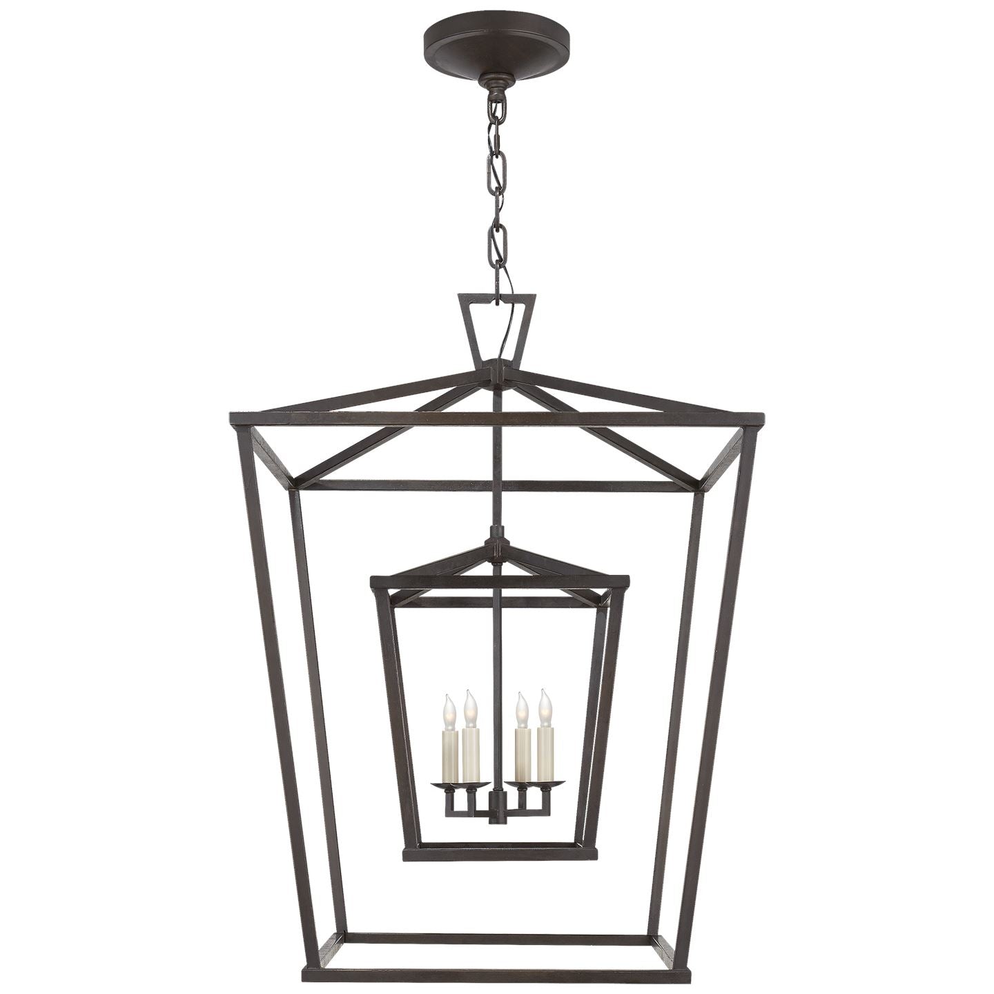 Darlana Large Double Cage Lantern in Aged Iron - Salisbury & Manus