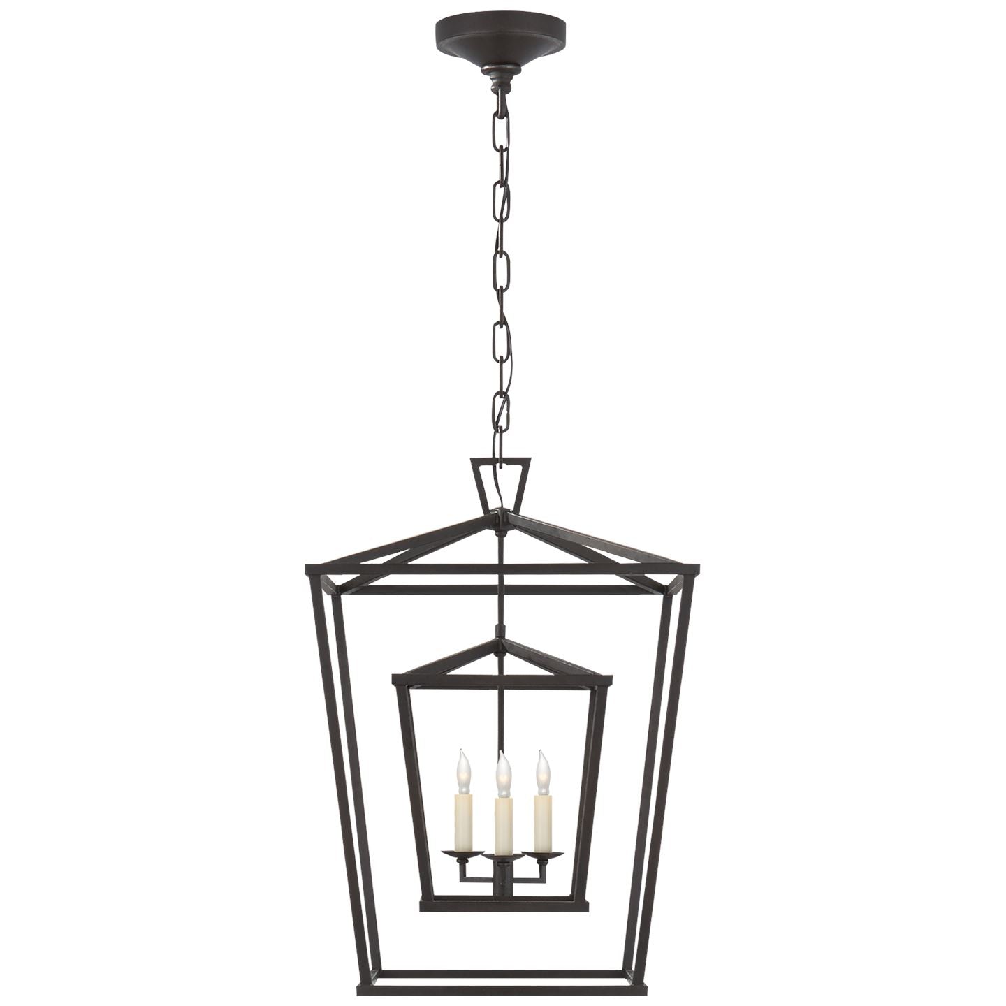 Darlana Medium Double Cage Lantern in Aged Iron - Salisbury & Manus