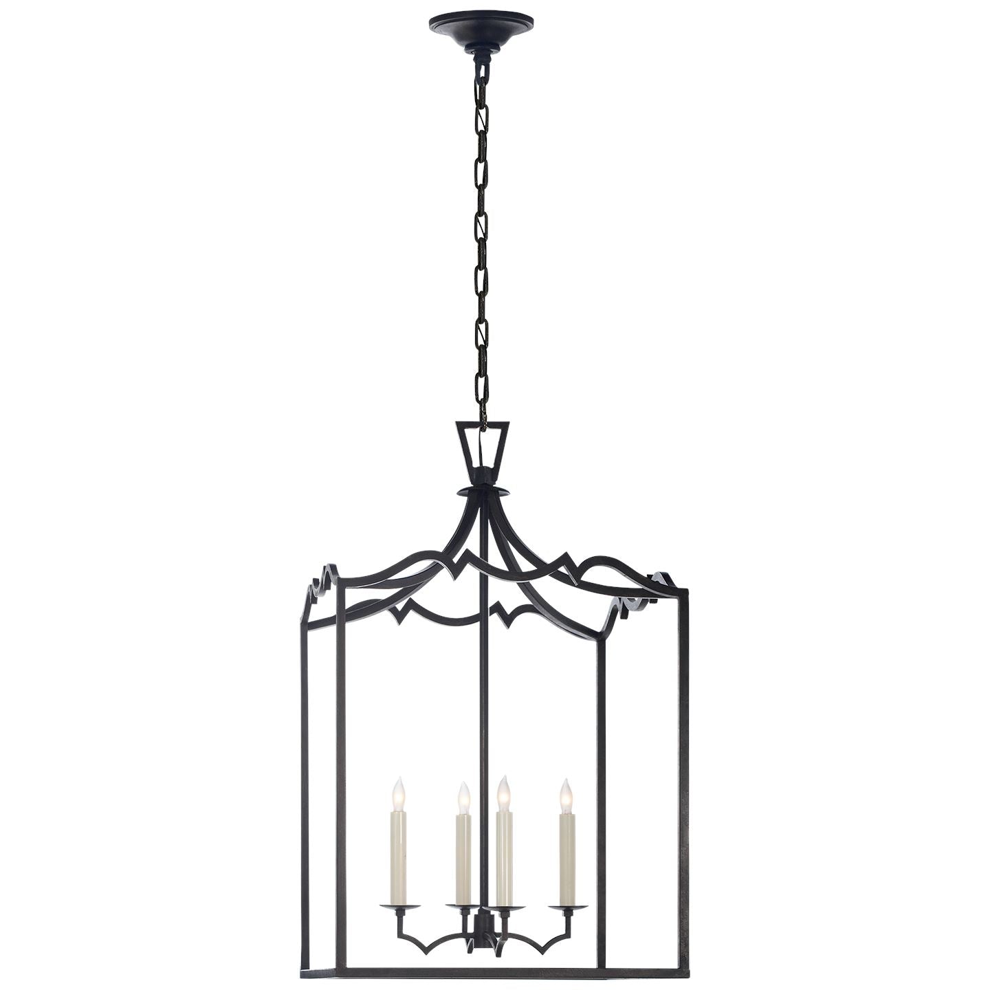 Darlana Medium Fancy Lantern in Aged Iron - Salisbury & Manus