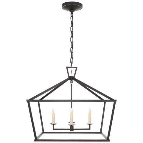 Darlana Medium Wide Lantern in Aged Iron - Salisbury & Manus