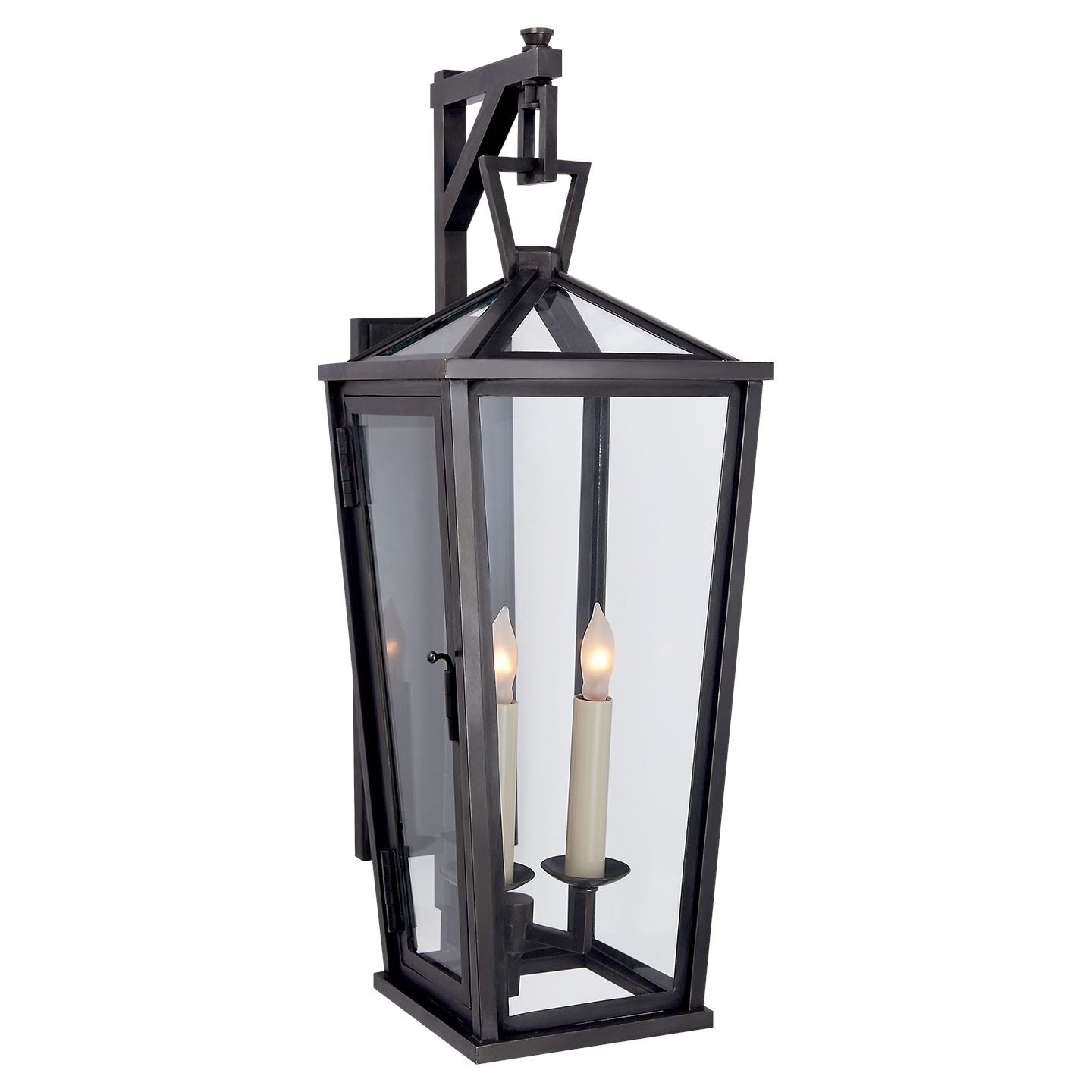 Darlana Tall Bracketed Wall Lantern in Bronze - Salisbury & Manus