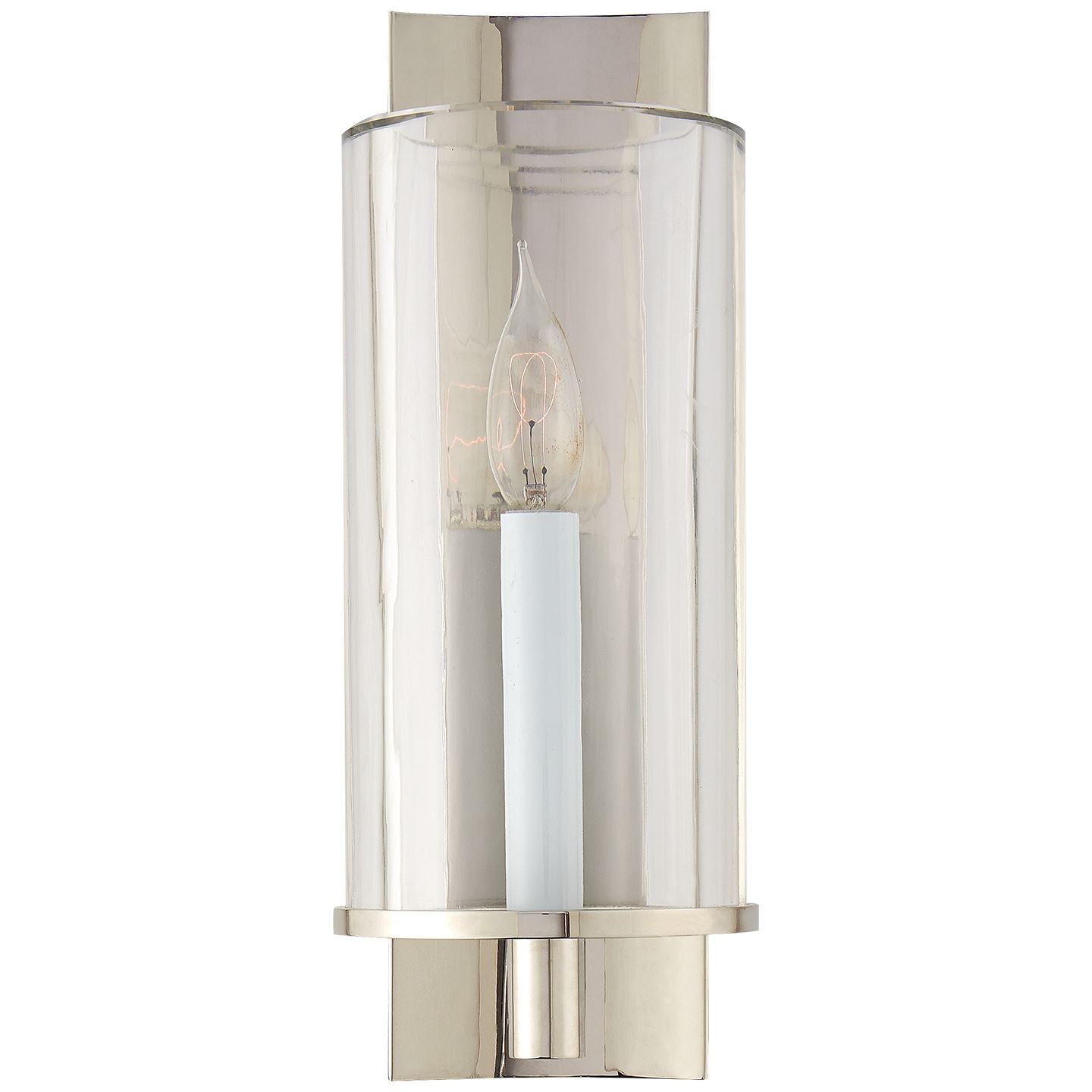 Deauville Single Sconce in Polished Nickel with Clear Glass - Salisbury & Manus