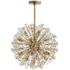 Dickinson Medium Chandelier in Soft Brass with Clear Glass and Cream Pearls - Salisbury & Manus