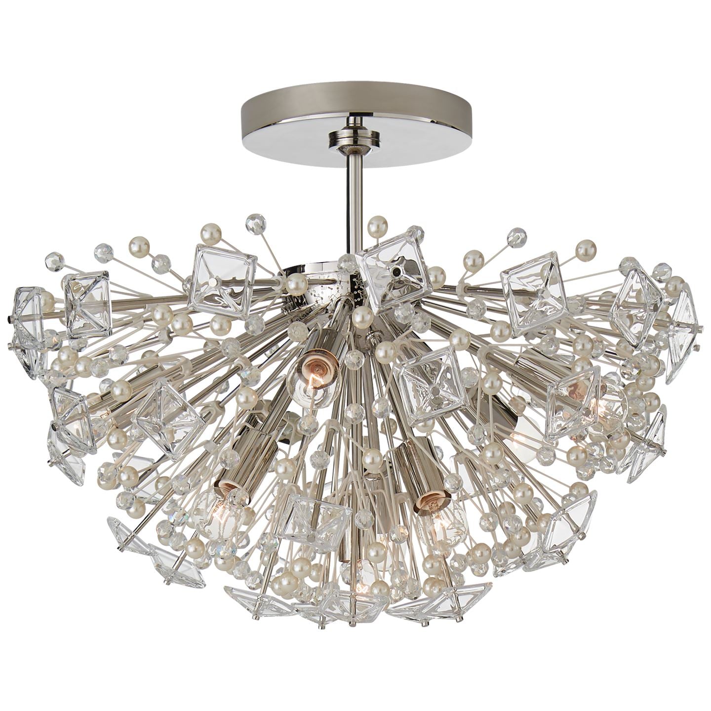 Dickinson Medium Semi-Flush in Polished Nickel - Salisbury & Manus