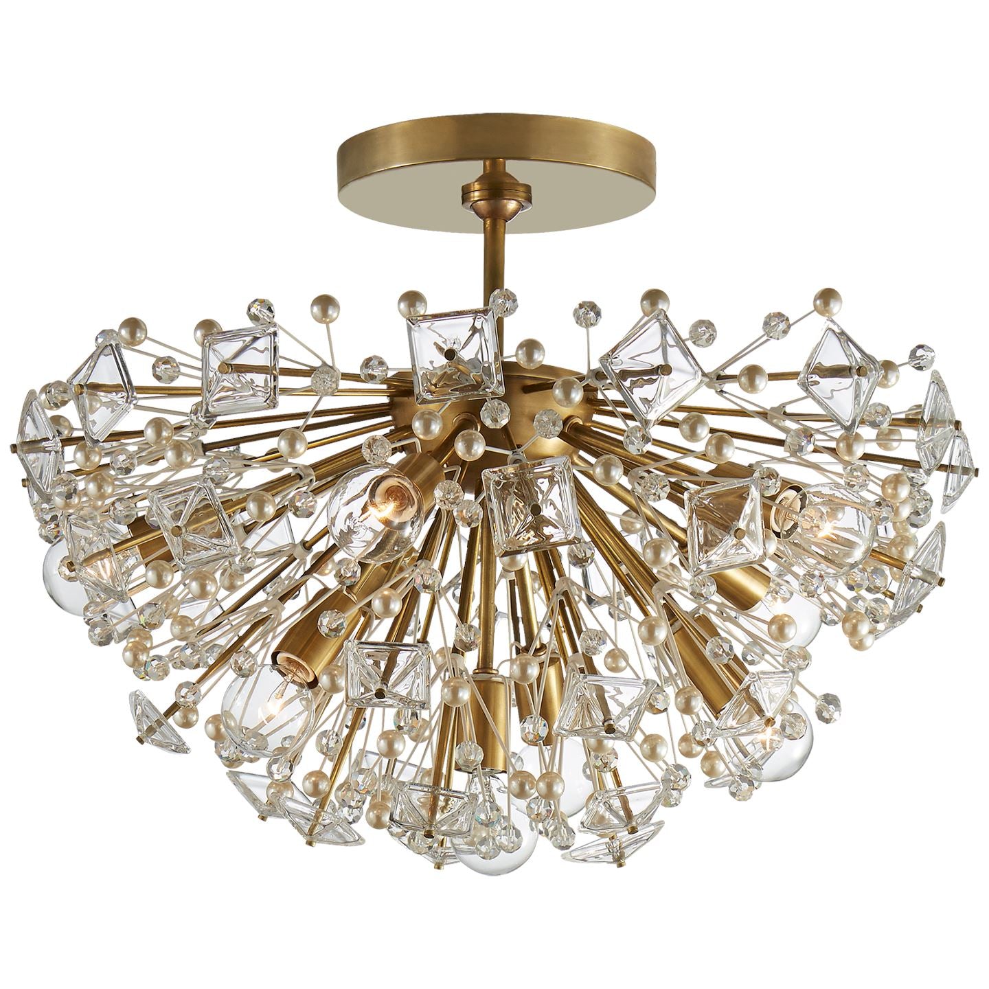 Dickinson Medium Semi-Flush in Soft Brass - Salisbury & Manus