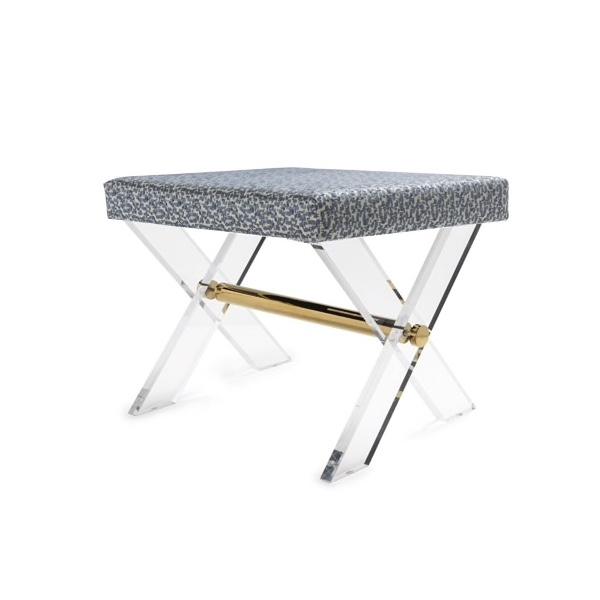 Dixon Acrylic Bench with Brass Stretcher - Salisbury & Manus