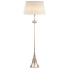 Dover Floor Lamp in Burnished Silver Leaf with Linen Shade - Salisbury & Manus