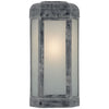 Dublin Large Faceted Sconce in Weathered Zinc with Frosted Glass - Salisbury & Manus