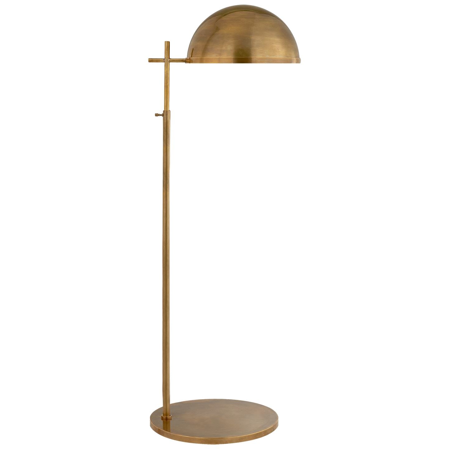 Dulcet Medium Pharmacy Floor Lamp in Antique-Burnished Brass with Antique-Burnished Brass Shade - Salisbury & Manus