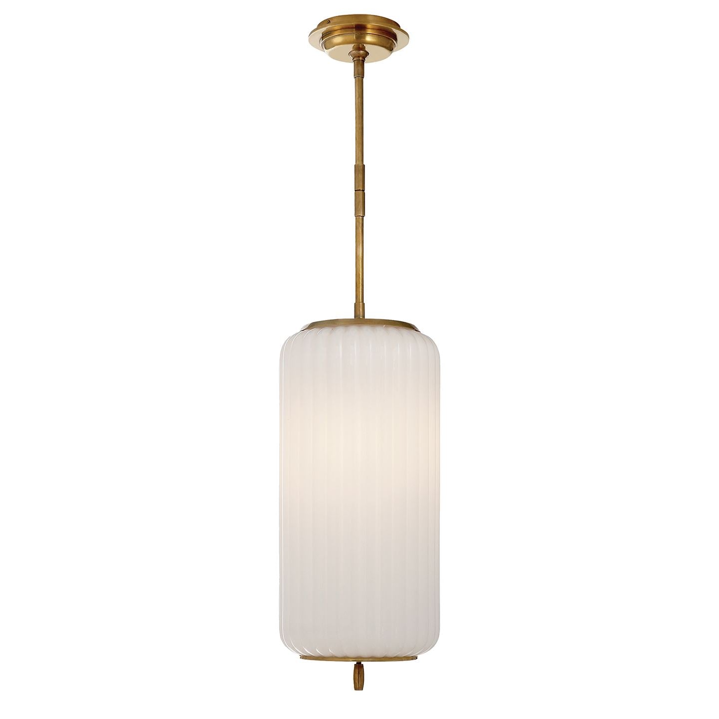 EDEN MEDIUM- HAND-RUBBED ANTIQUE BRASS W/ WHITE GLASS - Salisbury & Manus