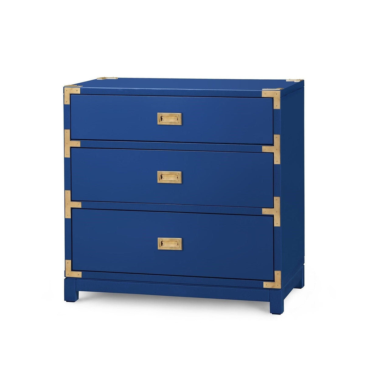 ELIZABETH 3-DRAWER SIDE TABLE, GLOSS DENIM BLUE
