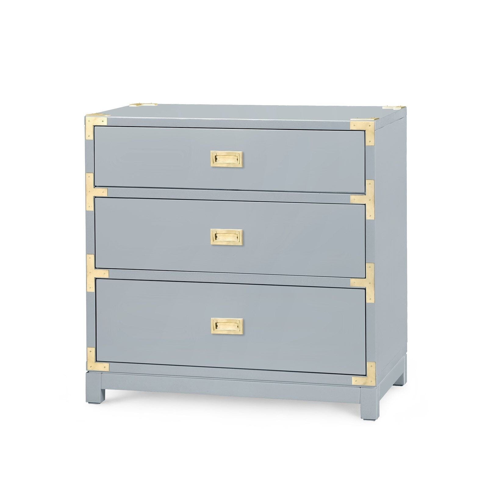 ELIZABETH 3-DRAWER SIDE TABLE, GLOSS STONE GRAY
