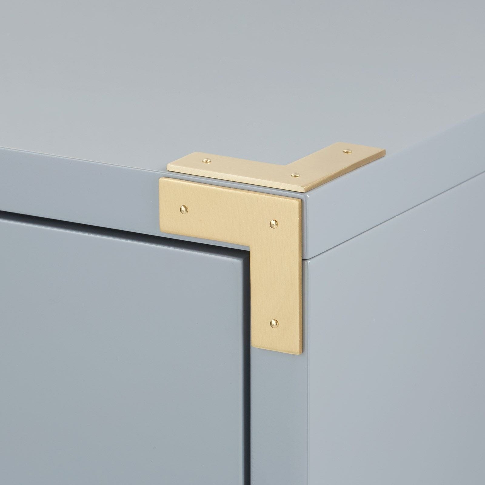 ELIZABETH 3-DRAWER SIDE TABLE, GLOSS STONE GRAY