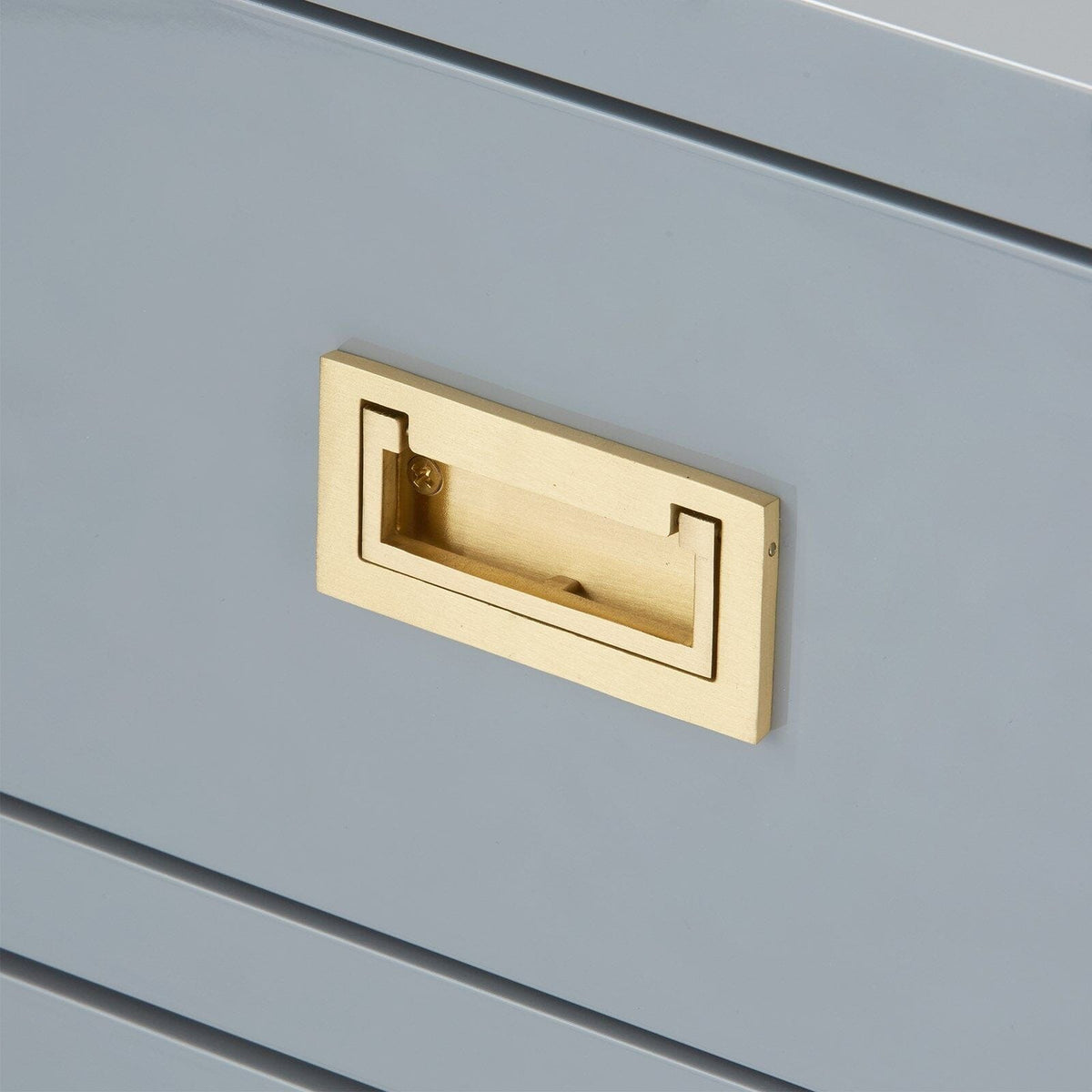 ELIZABETH 3-DRAWER SIDE TABLE, GLOSS STONE GRAY