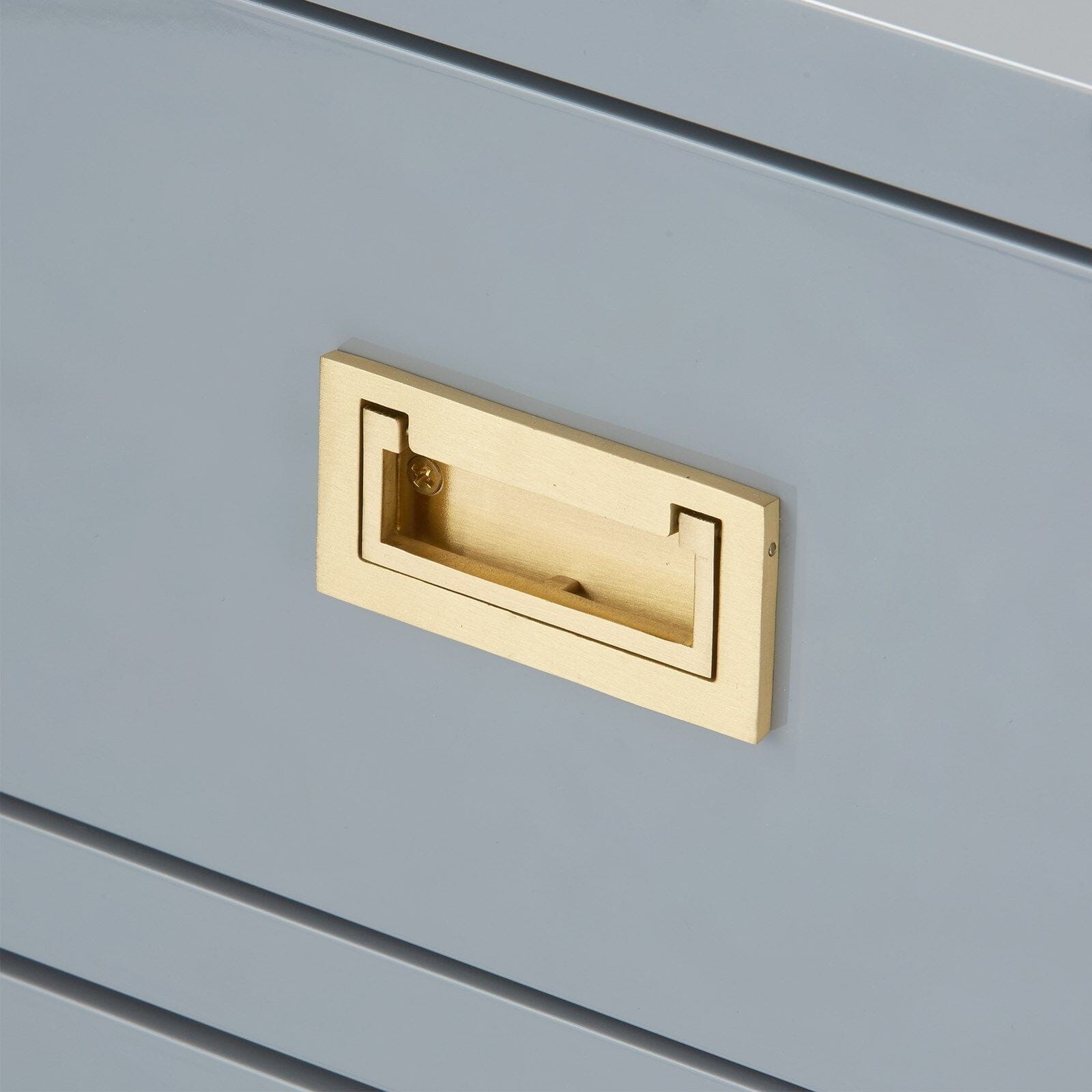 ELIZABETH 3-DRAWER SIDE TABLE, GLOSS STONE GRAY