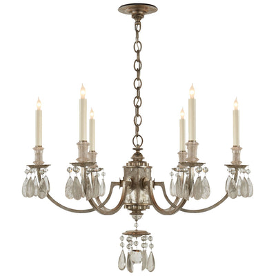 Elizabeth Chandelier in Burnished Silver Leaf with Quartz - Salisbury & Manus