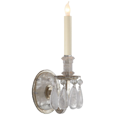 Elizabeth Single Sconce in Burnished Silver Leaf with Quartz - Salisbury & Manus