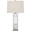 Ellis Table Lamp in Polished Nickel and Quartz with Percale Shade - Salisbury & Manus
