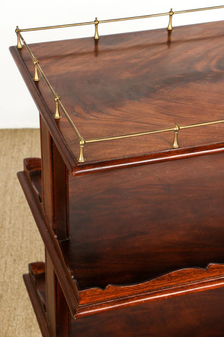 English Regency Style Tri-Level Serving Table w Gallery Top. - Salisbury & Manus