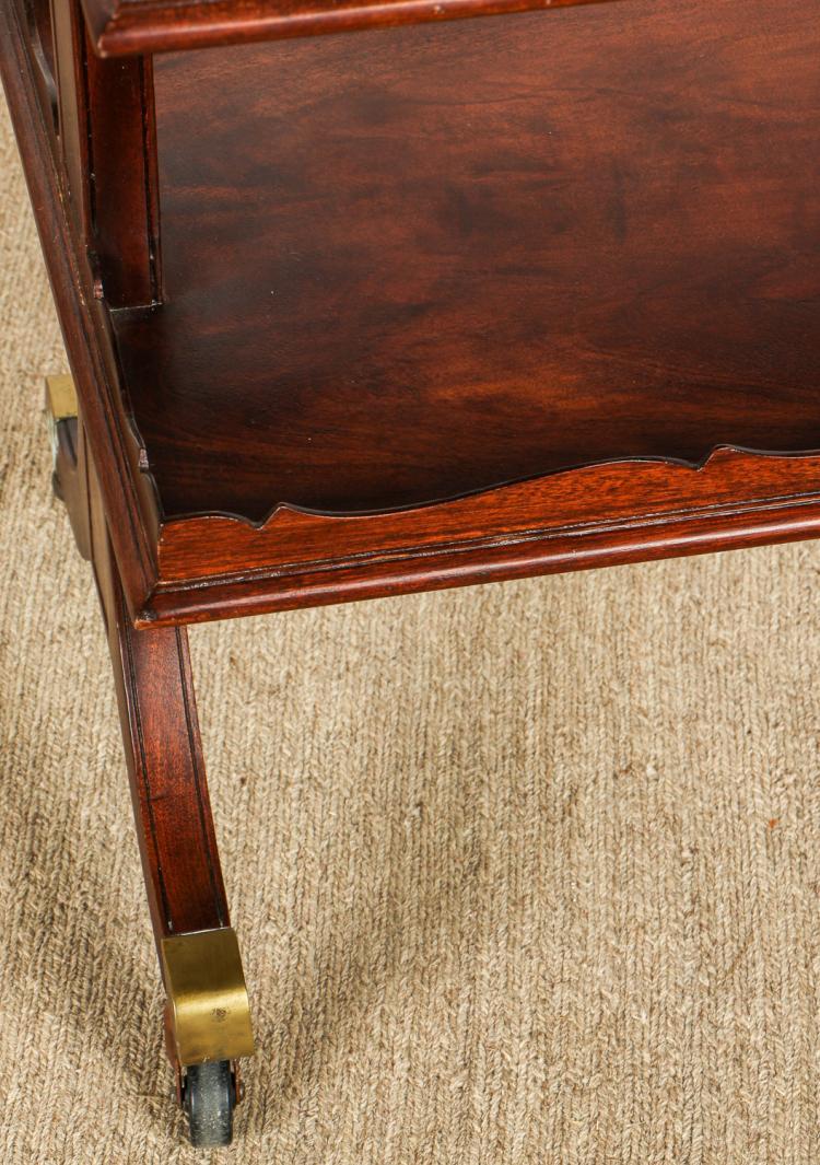 English Regency Style Tri-Level Serving Table w Gallery Top. - Salisbury & Manus