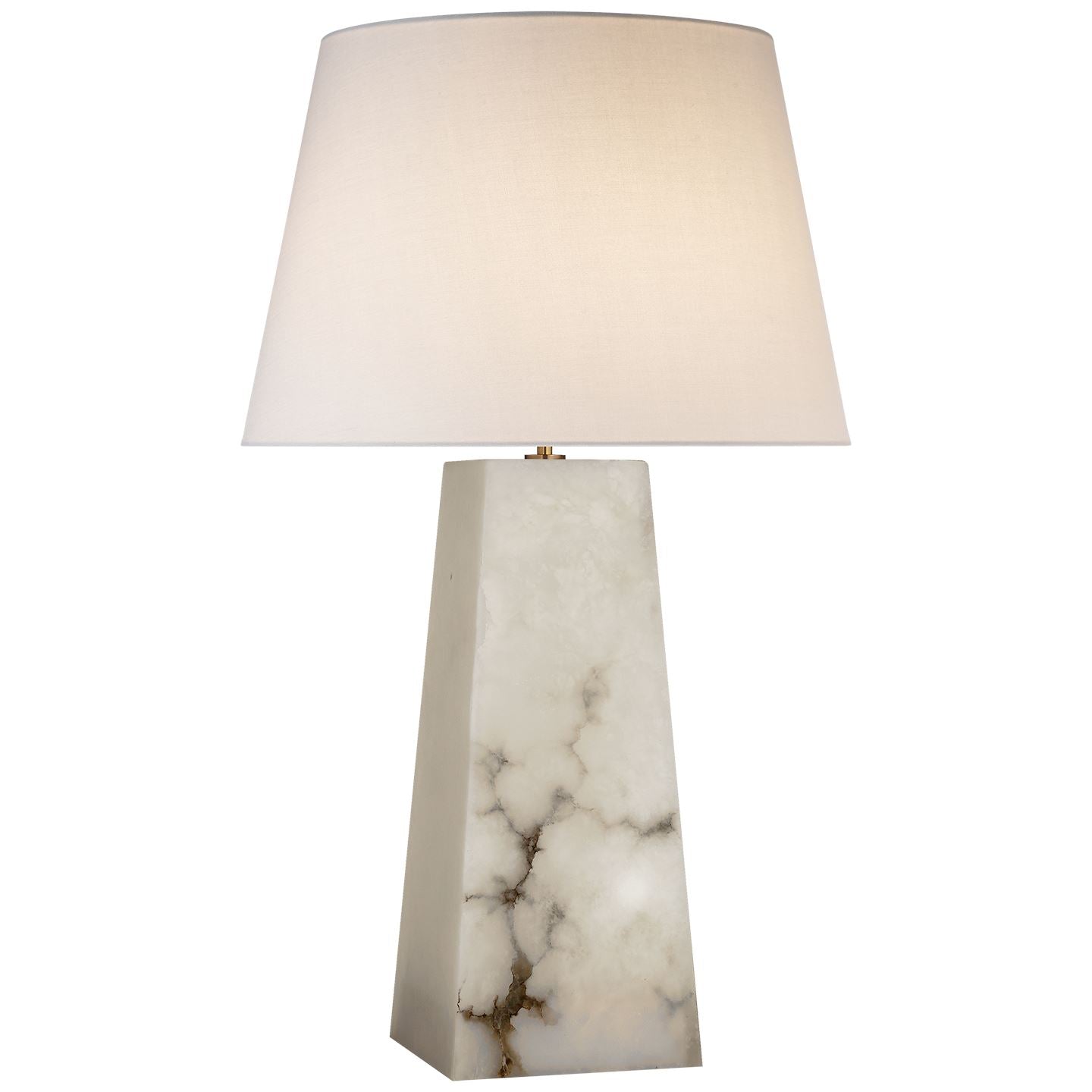 Evoke Large Table Lamp in Alabaster with Linen Shade - Salisbury & Manus
