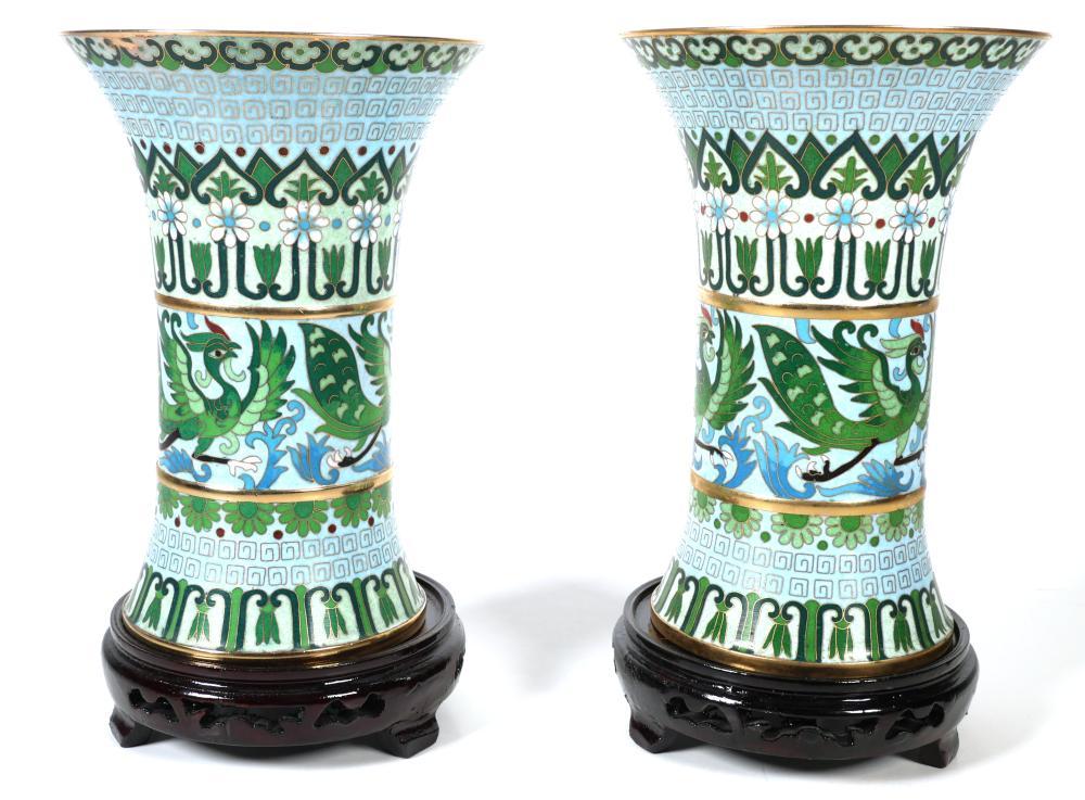 Exceptional Early 20th Century Pair of Chinese Cloisonne Vases - Salisbury & Manus
