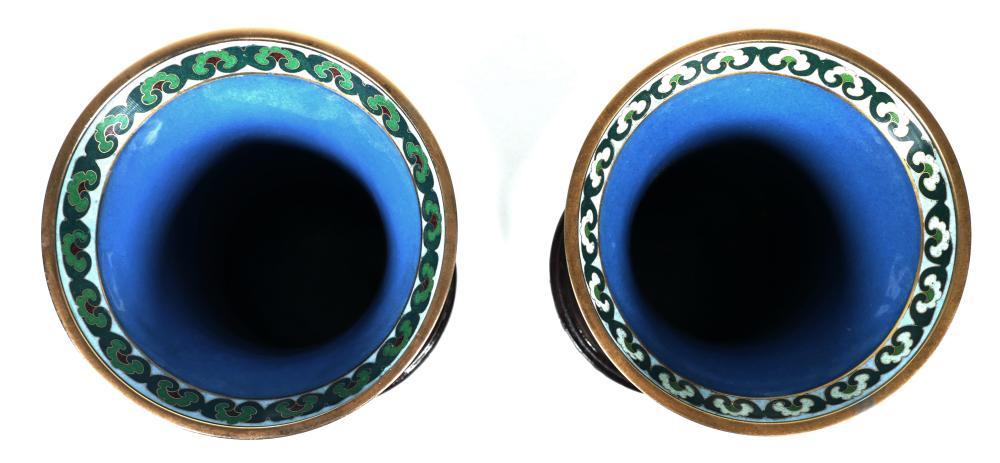 Exceptional Early 20th Century Pair of Chinese Cloisonne Vases - Salisbury & Manus