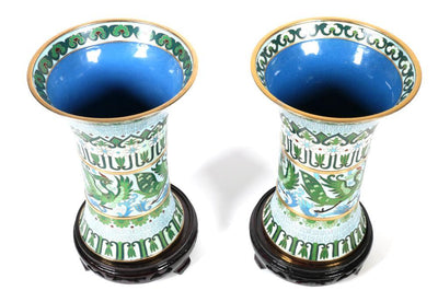 Exceptional Early 20th Century Pair of Chinese Cloisonne Vases - Salisbury & Manus