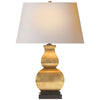 Fang Gourd Table Lamp in Antique-Burnished Brass with Natural Paper Shade - Salisbury & Manus