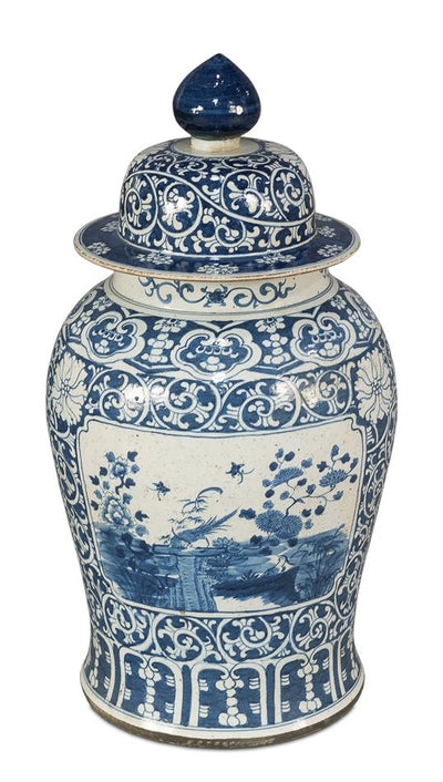Floral Ceramic Vase with Lid - Salisbury & Manus