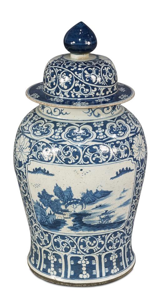 Floral Ceramic Vase with Lid - Salisbury & Manus