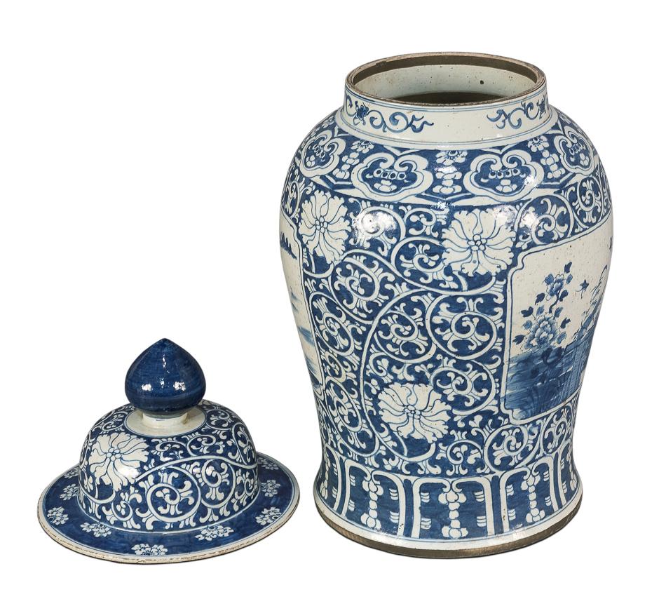 Floral Ceramic Vase with Lid - Salisbury & Manus
