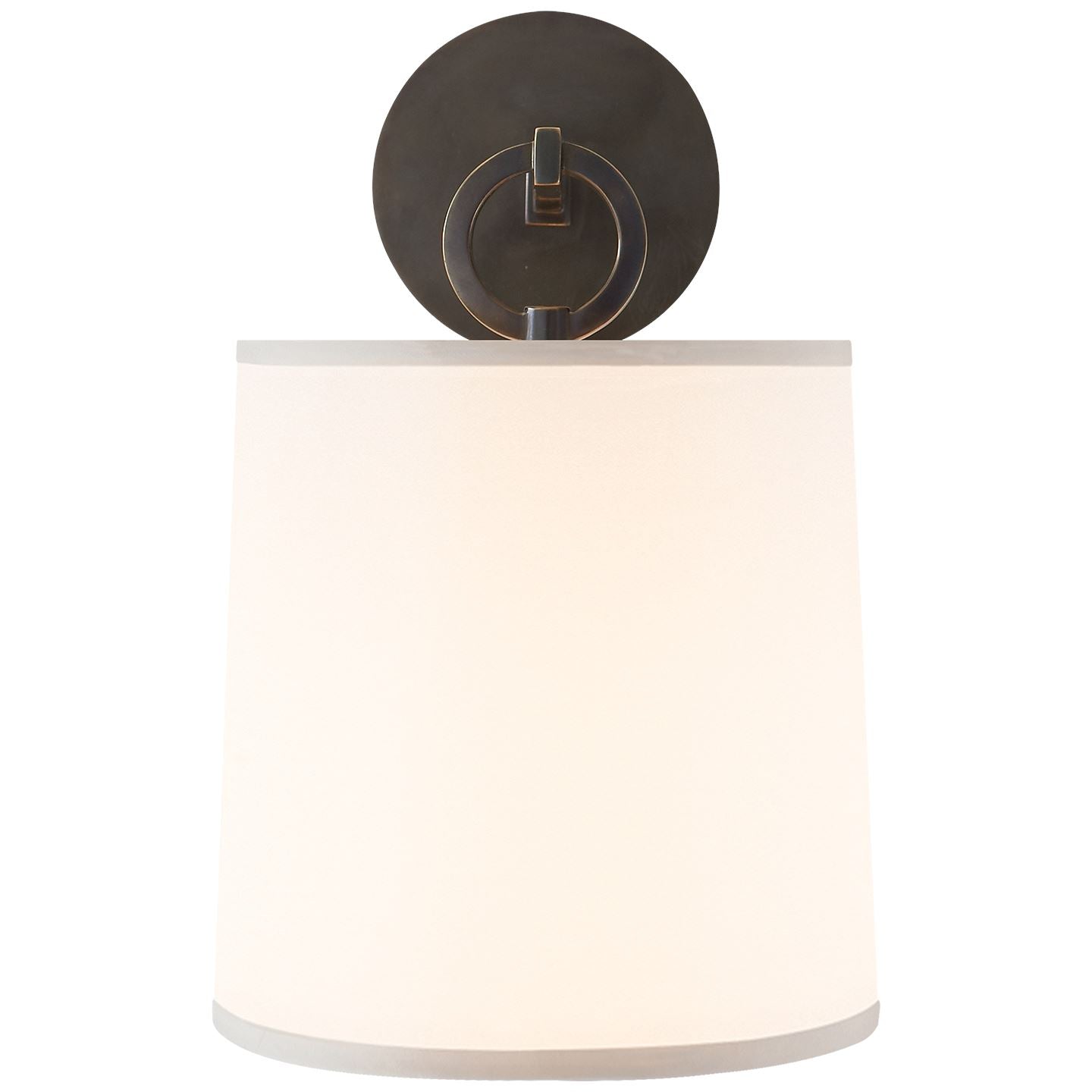 French Cuff Sconce in Bronze with Silk Shade - Salisbury & Manus