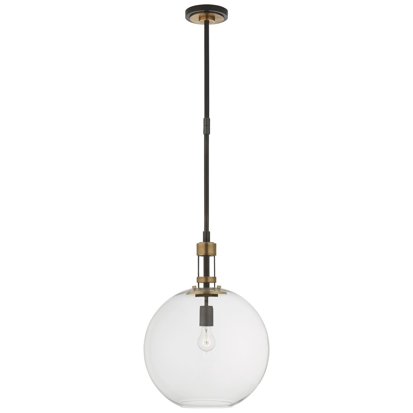 GABLE LARGE GLOBE- BRONZE AND HAND-RUBBED ANTIQUE BRASS - Salisbury & Manus