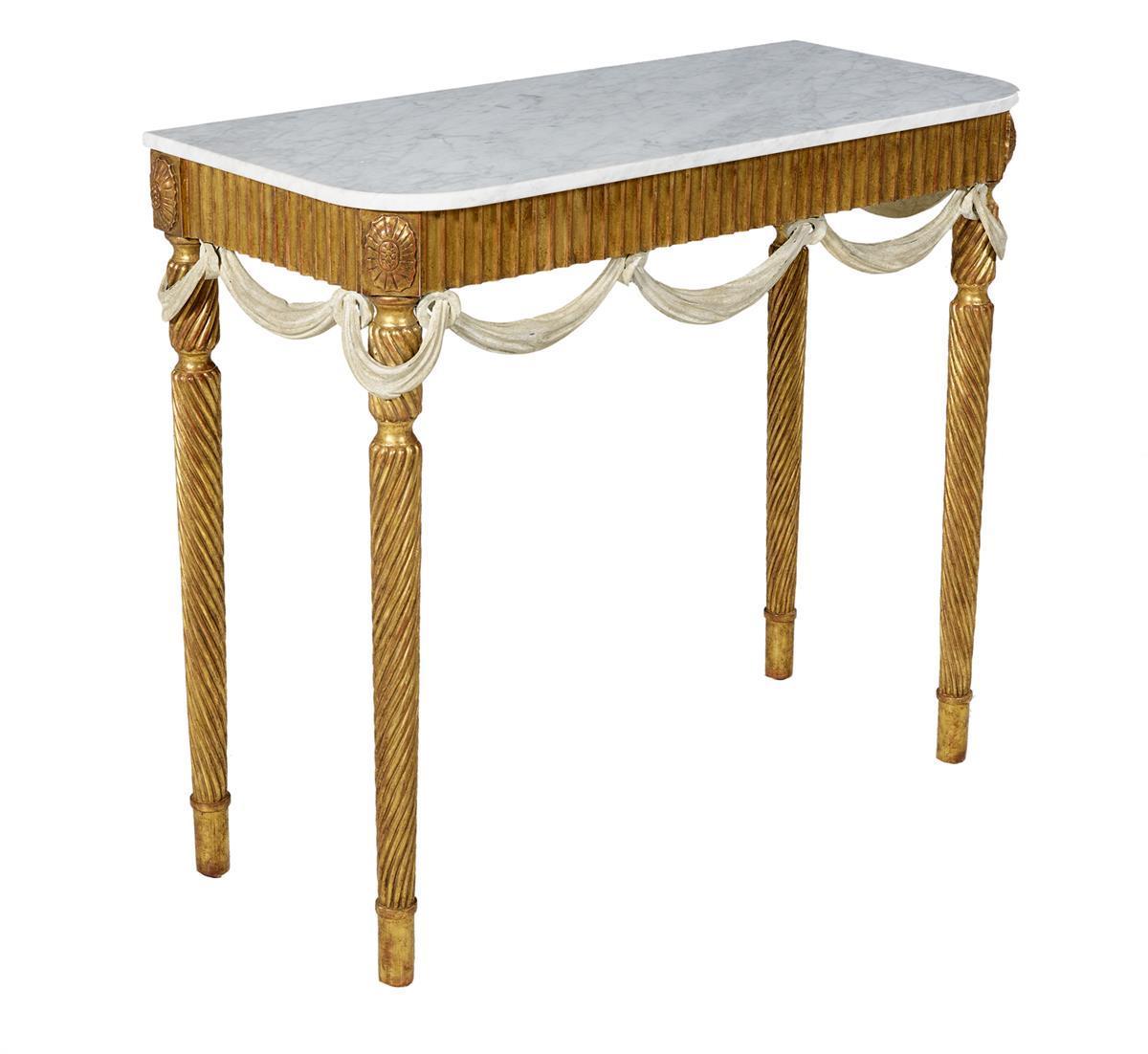 Giltwood and Marble-Top Side Table - Salisbury & Manus
